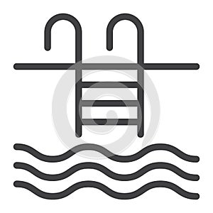Pool line icon, fitness and sport, swim sign