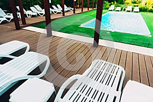 Pool with lounge chairs