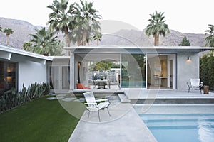 Pool And Modern Home Exterior