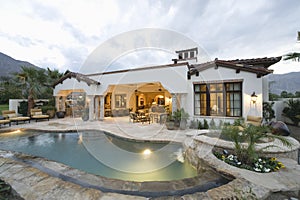 Pool And Modern Home Exterior photo