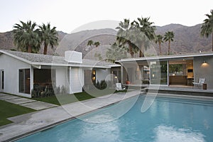 Pool And Modern Home Exterior