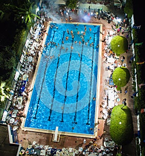 Pool at night view