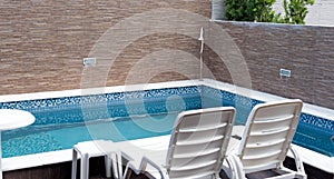 Pool outside luxury home, Brazil