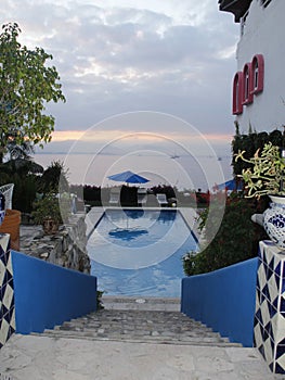 Pool and pacific ocean view inside villa jardin del mar, garden of the seas_