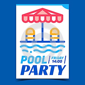 Pool Party Creative Promotional Banner Vector