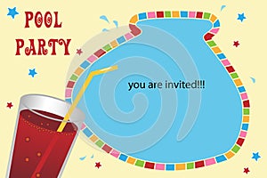 Pool party invitation card