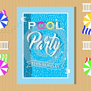 Pool party invitation design. Template for flyer and poster.