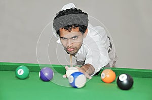 Pool Player Ready to hit