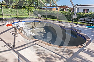 Pool resurfacing and gray cement bond coat