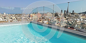 Pool in the rooftop Barcelona hotel