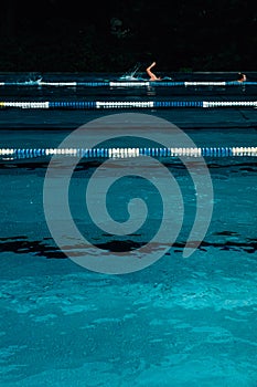 Pool with rows of swim lanes