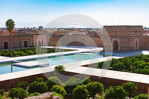 Pool at the Ruins of the El Badi Palace in Marrakesh Morocco