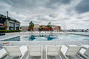 The pool at the Sagamore Pendry Hotel in Fells Point, Baltimore, Maryland