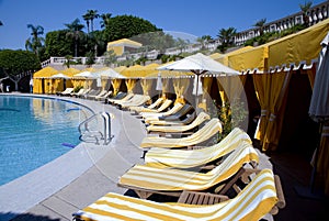 Pool Side Cabanas at Luxury Resort