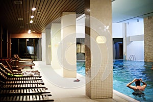 Pool in the spa center