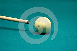 Pool stick and cue ball