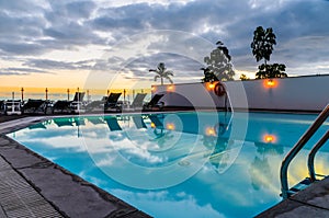 Pool Sunset photo