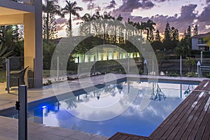 Pool at sunset luxury home