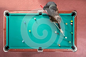 Pool table from above