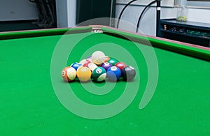 pool table and the ball