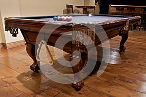 Pool table in finished basement