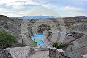 Pool in the Tatacoa desert, in Neiva, Colombia photo