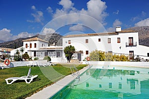 The pool of the Tourist Villa of Zagrilla Village near the town of Priego de Cordoba, Spain photo