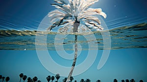 pool transparent palm tree