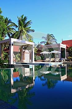 Pool in Tropical Garden and Spa Section with beach