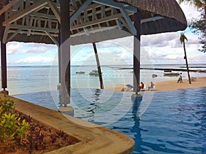 Pool from tropical hotel resort