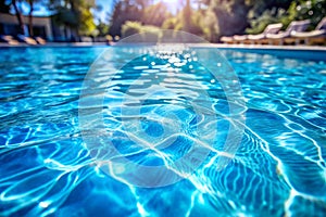 Pool Water Blue Surface and Tranquil Ripples