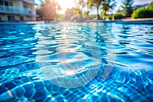 Pool Water Blue Surface and Tranquil Ripples