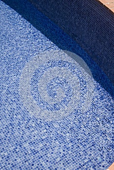 Pool with water in motion purifying water