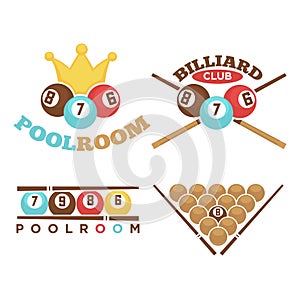 Poolroom emblem set