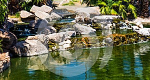 Pools Of Cascading Waterfalls In Pond