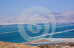 Pools for salt evaporation on the Dead Sea