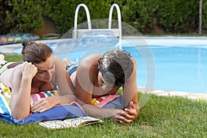 Poolside couple