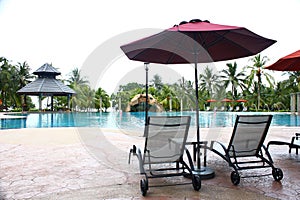 Poolside Deckchair at Luxury Hotel