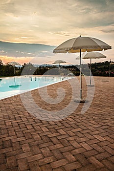 Poolside dusk