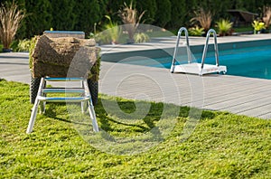 Poolside Natural Grass Turfs Installation