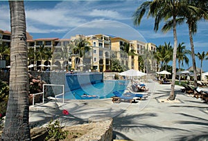 Poolside at resort in Cabo San Lucas, Mexico