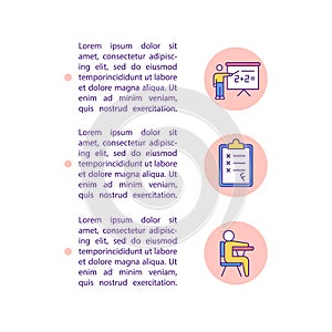 Poor academic performance concept line icons with text