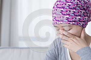 Poor cancer woman