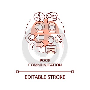 Poor communication red concept icon