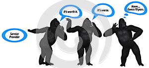 Poor Communication Skills Gorilla Illustration