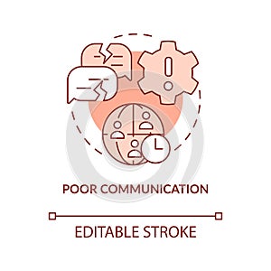 Poor communication terracotta concept icon