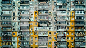 Poor concrete blocks of hi raising residential apartments in west Europe, property market concept