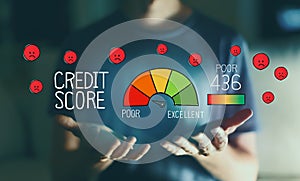 Poor credit score with young man