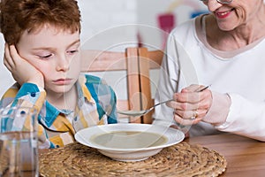 Poor eater and grandmother's dinner