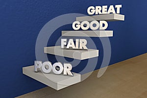 Poor Fair Good Great Grades Evaluation Steps photo